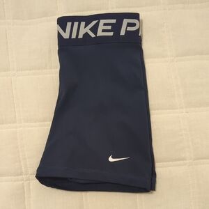 Nike Navy Performance Compression Shorts with White Swoosh